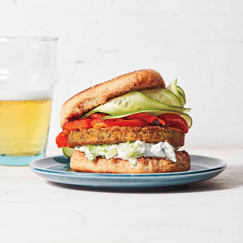 Greek-inspired veggie burgers