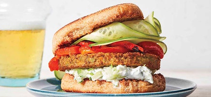 Greek-Inspired Veggie Burger