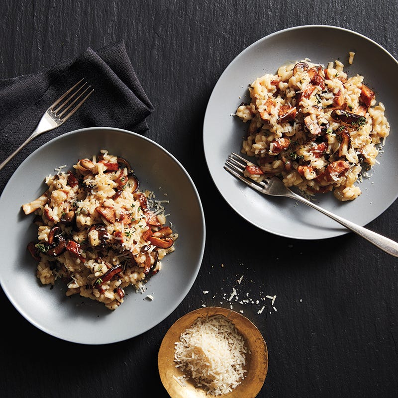 Wild mushroom and sausage risotto