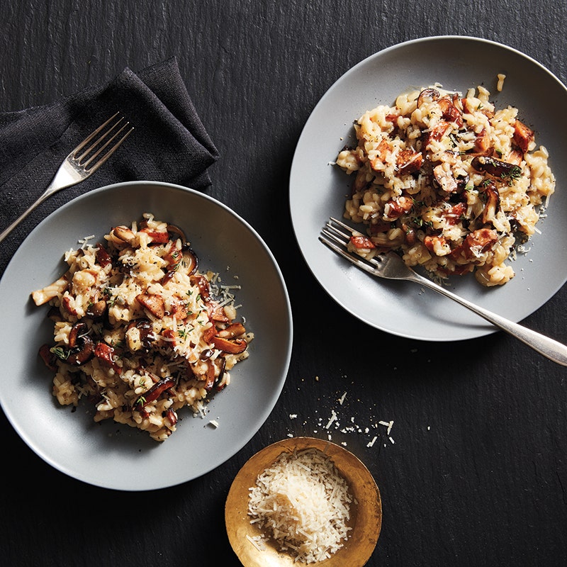 Wild mushroom and sausage risotto