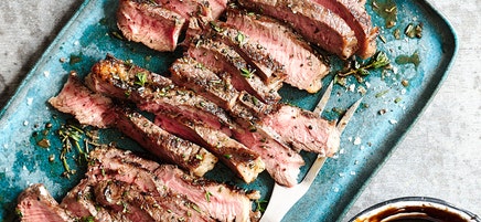 Grilled Sirloin Steak with Balsamic-Mustard Glaze