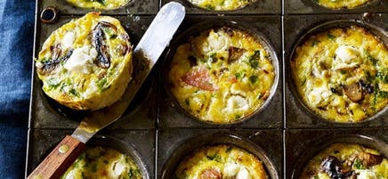 Frittata aux champignons et au bacon de dos