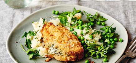 Parsley chicken kiev with celeriac mash