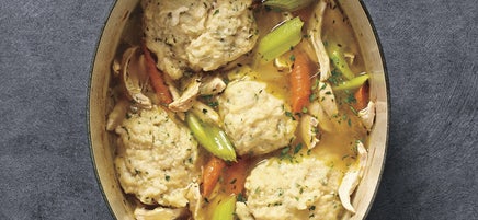 Hearty chicken stew with parsley dumplings