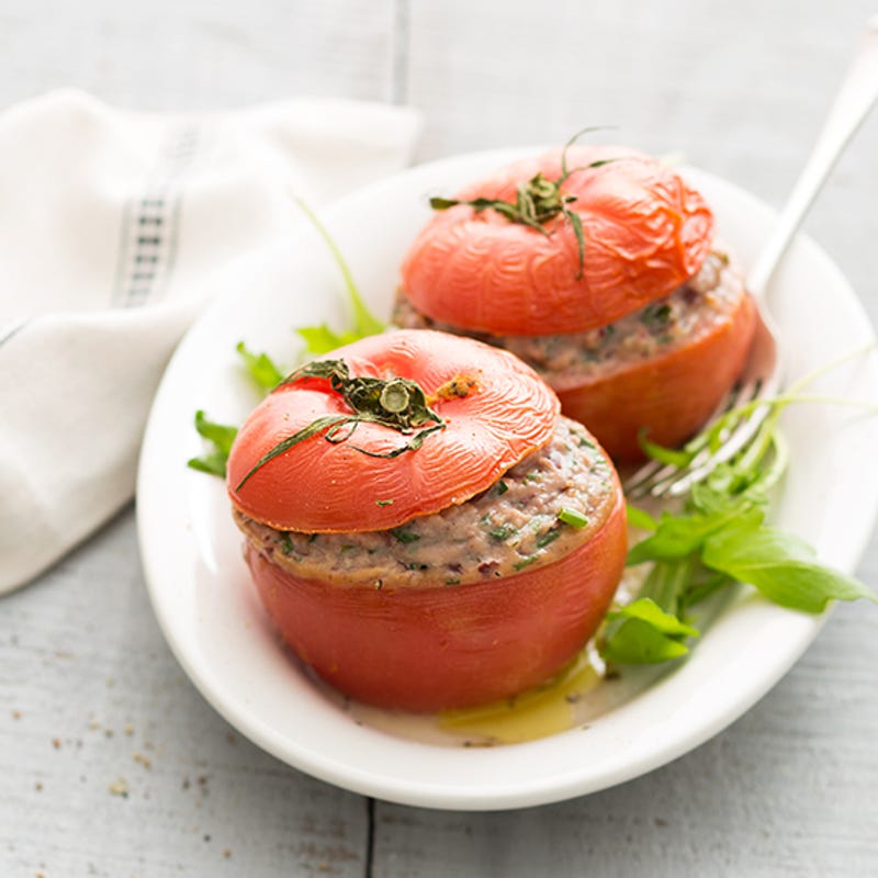 Tomates farcies au thon et haricots rouges