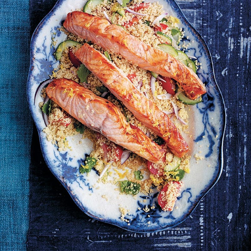 Photo de/du Saumon mariné au citron et taboulé par WW