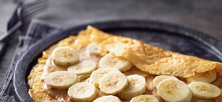 Omelet met banaan en pindakaas