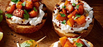 Bruschetta à la courge et à la ricotta