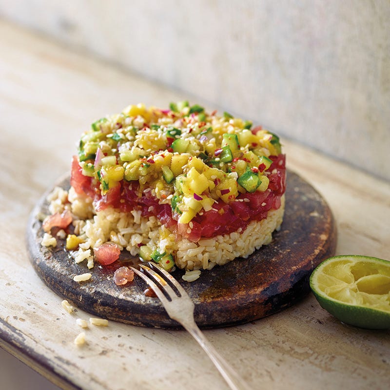 Tonijntartaar teriyaki