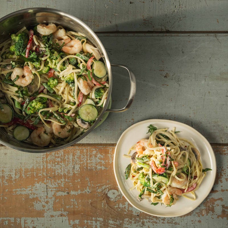 Photo of One-Pot Pasta Primavera with Shrimp by WW
