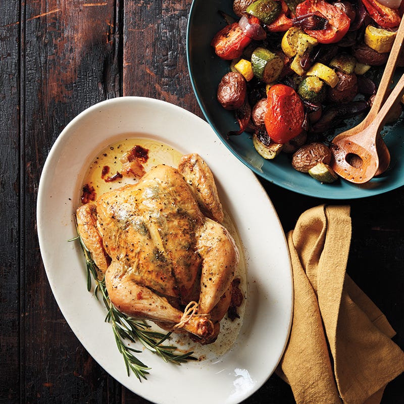 Roast chicken and vegetables Provençal