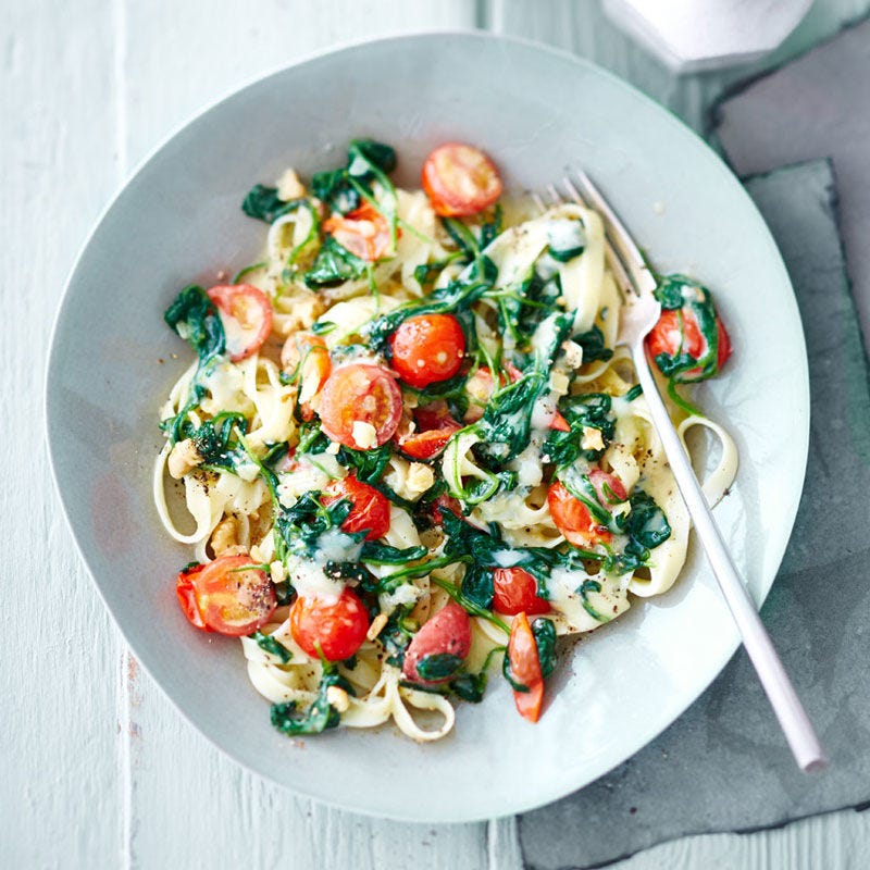Tagliatelle mit Gorgonzola-Spinat-Sauce