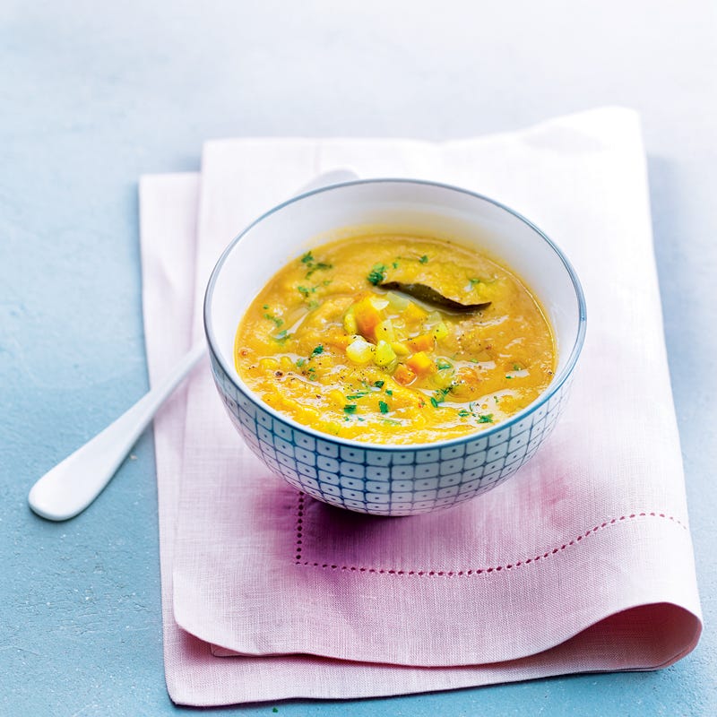 Légumes frais et pois cassés mixés