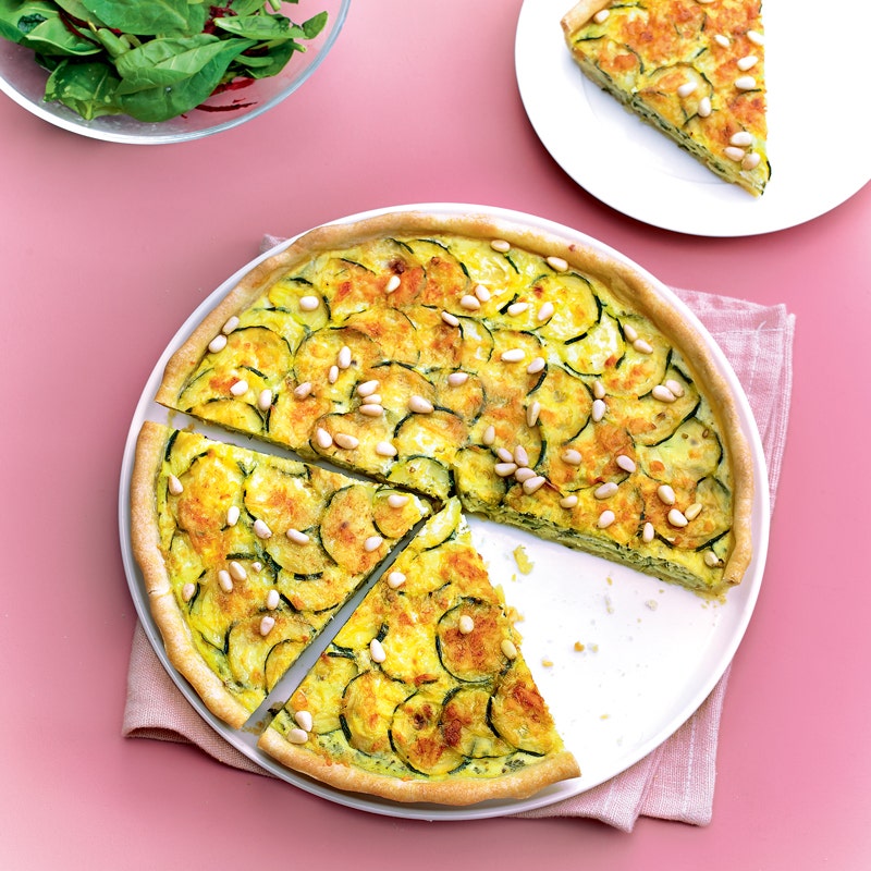 Quiche à la brousse, aux courgettes et à la menthe