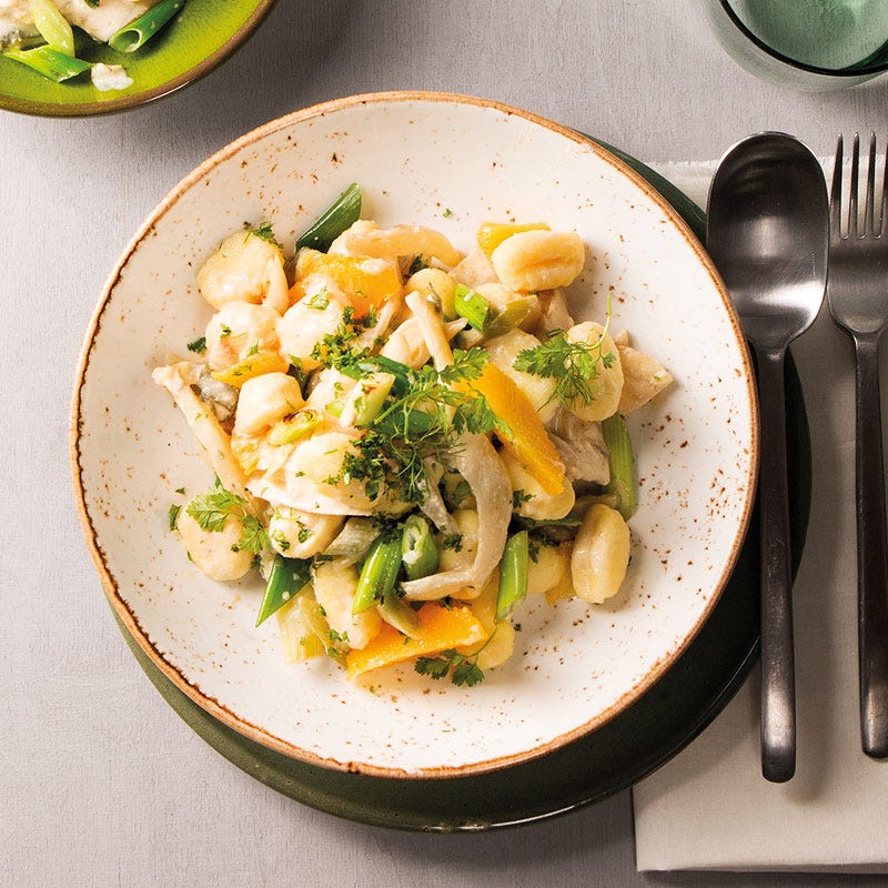 Gnocchi und Fenchel in Orangensauce