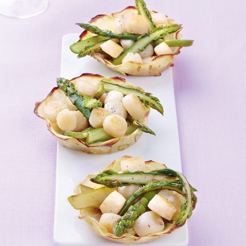 Photo de/du Tartelettes aux asperges vertes et aux noix de pétoncle par WW