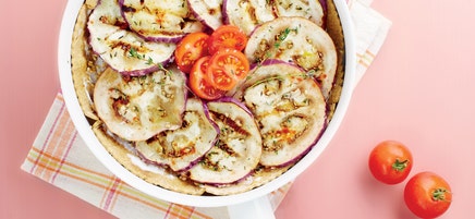 Tarte aux aubergines à la poêle