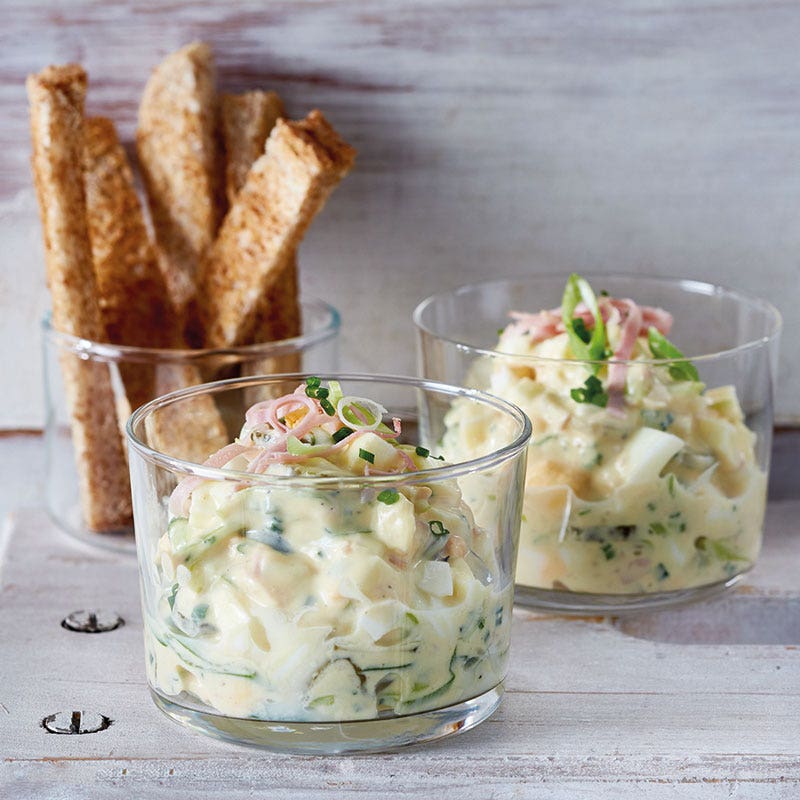 Eiersalat im Glas