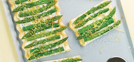 Pizza aux asperges vertes