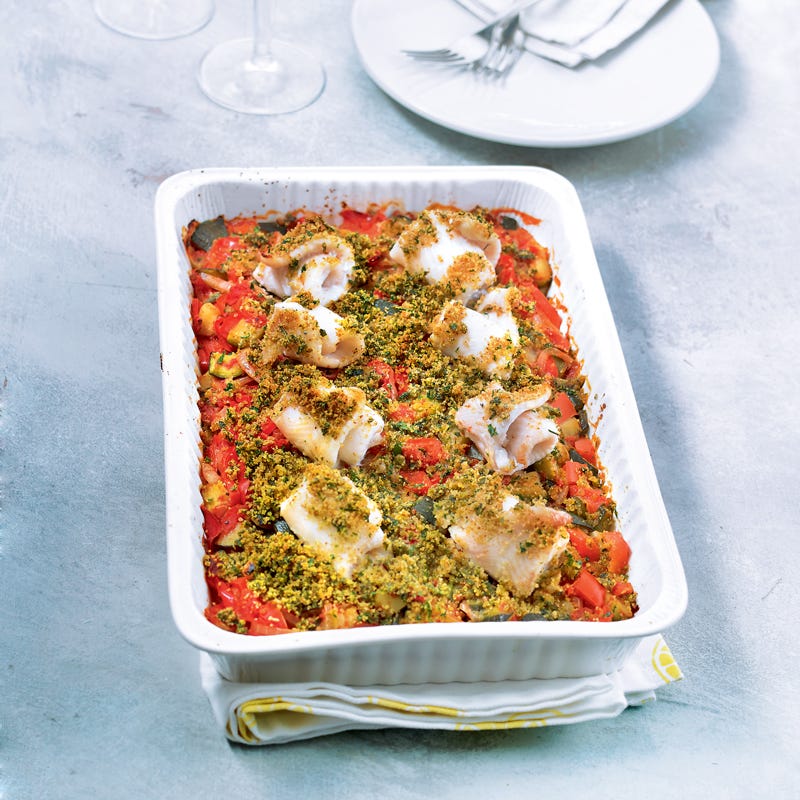 Poisson gratiné aux légumes