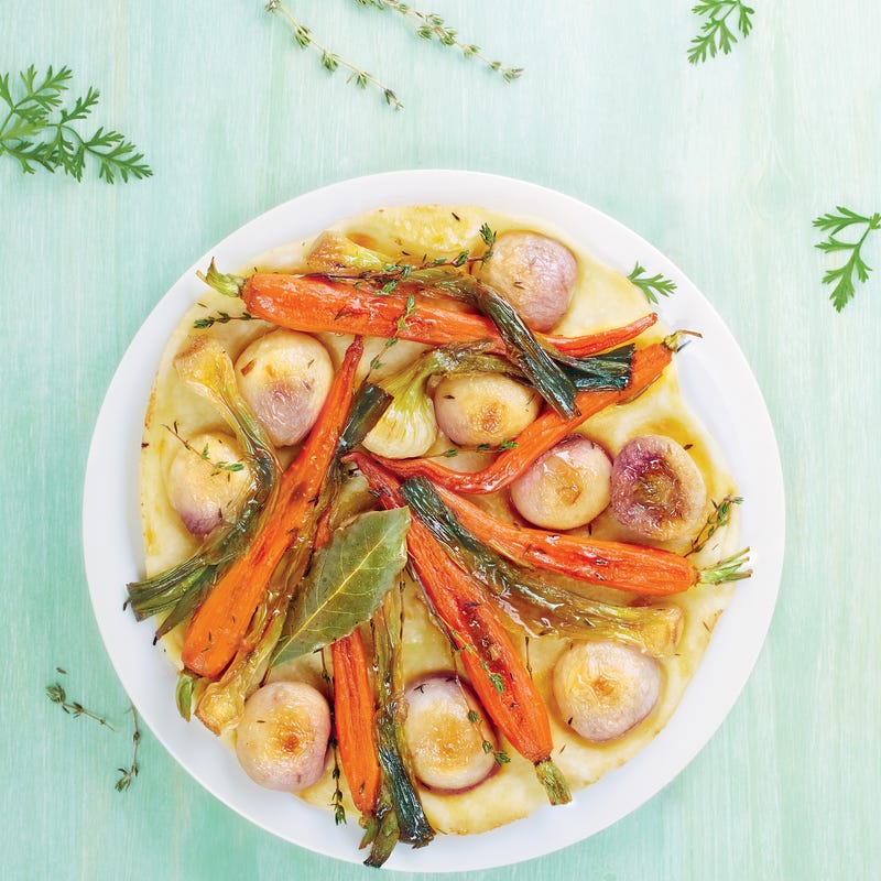 Photo de/du Pizza renversée aux légumes primeur caramélisés par WW