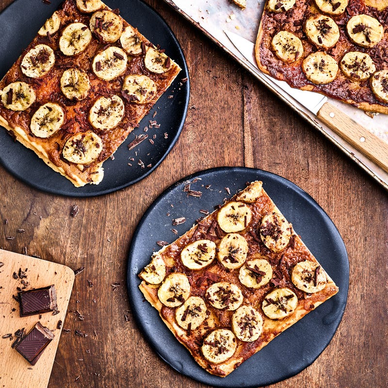 Tarte croustillante au praliné et aux bananes