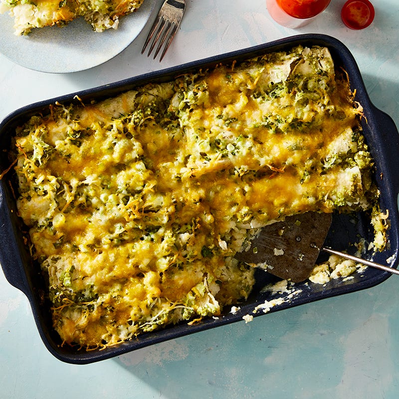 Chicken and Tomatillo Enchilada Casserole
