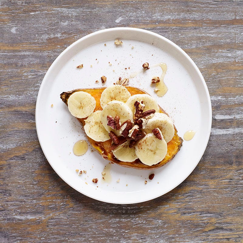 Photo of Sweet Potato Toast with Banana, Maple, and Pecans by WW
