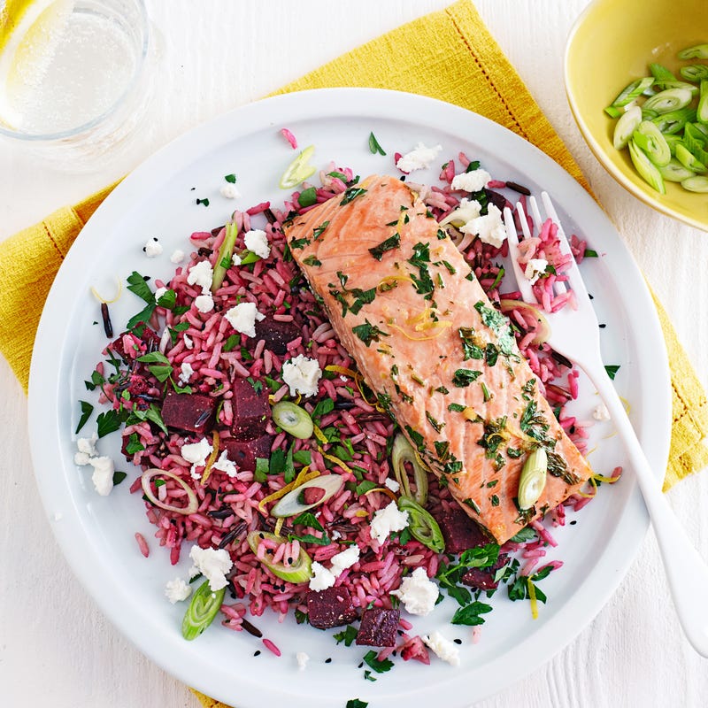 Photo of Roast salmon with beetroot pilaf by WW