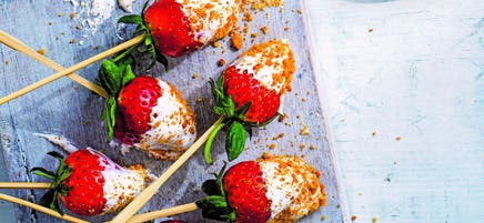 Strawberry & marshmallow skewers