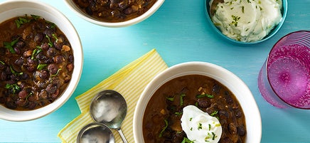 Black Bean Soup with Lime Cream