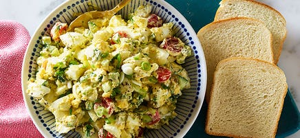 Egg Salad with Cucumber, Tomato & Capers