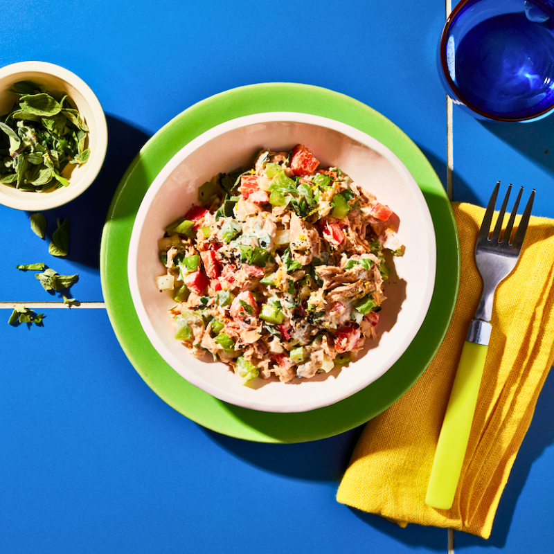 Photo of Mediterranean tuna salad with lemon, red pepper, and oregano by WW