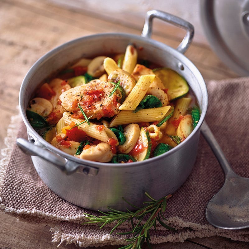 Eenpanspasta met kip