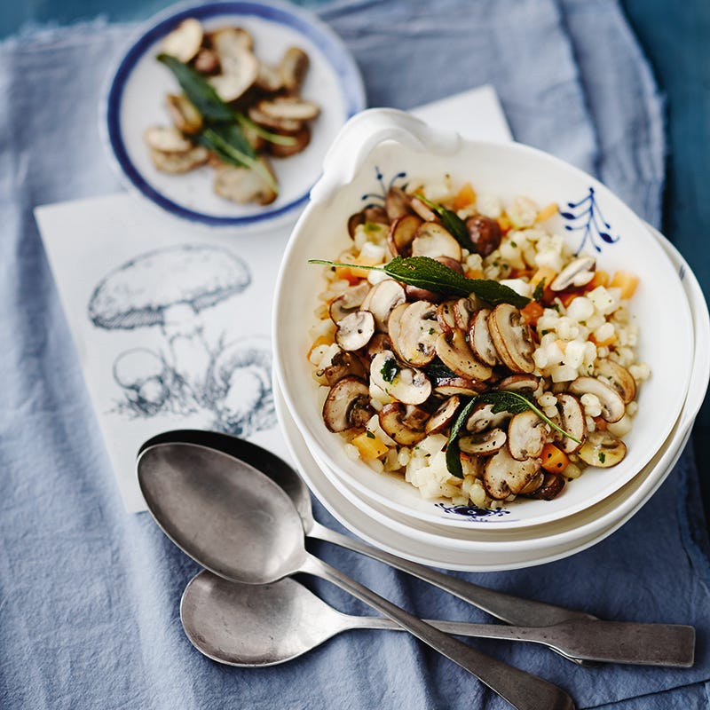 Photo de Risotto d’orge perlé et champignons à la sauge prise par WW