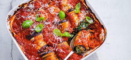 Aubergine roll ups