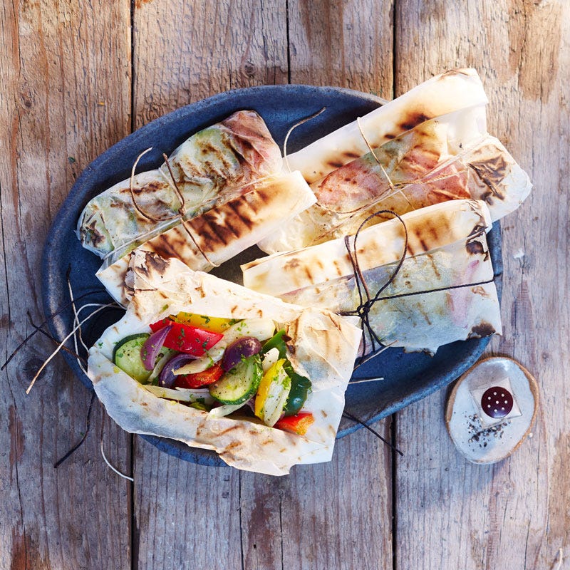 Gemüsepäckchen mit Limetten-Ingwer-Butter