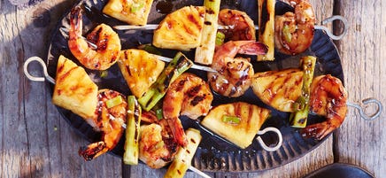 Garnelen-Ananas-Spieße