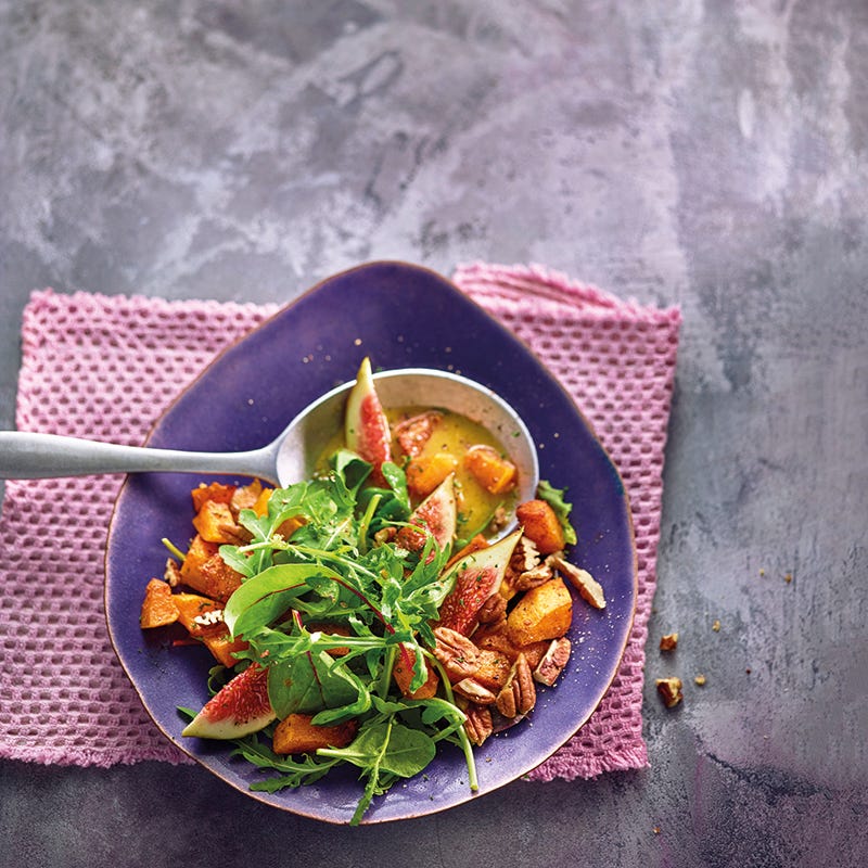 Slamelange met pompoen en pecannoten