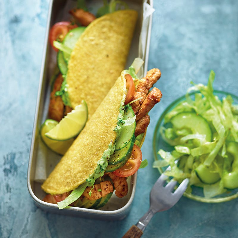 Taco's met varkensvlees en avocadocrème