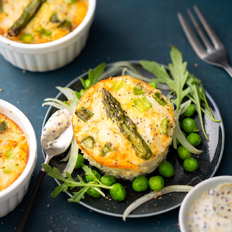 Flan d'asperges et flétan