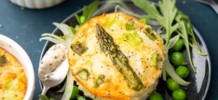 Flan d'asperges et flétan