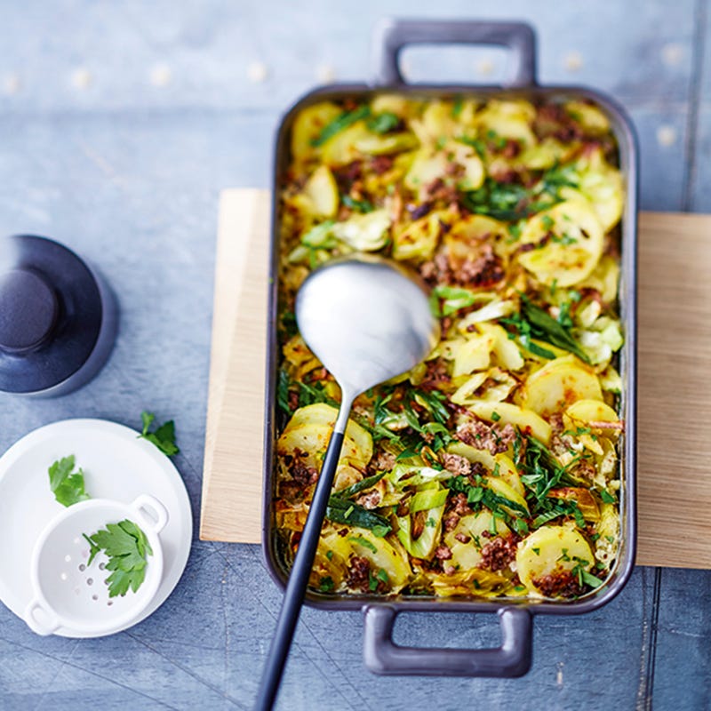 Foto van Prei-ovenschotel met tartaar en aardappelen door WW