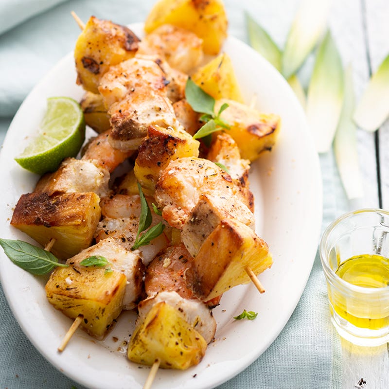Brochette de dinde à l'ananas