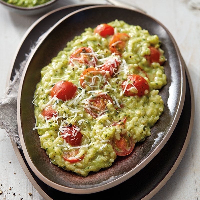 Pestorisotto mit Tomaten