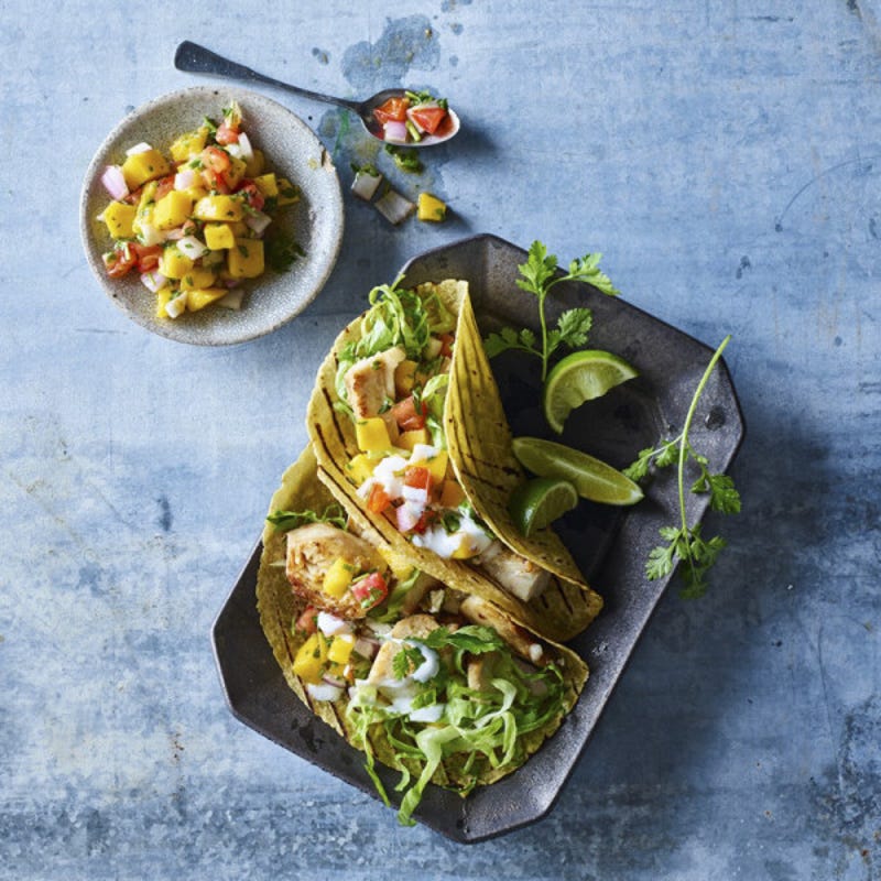 Fish Tacos with Mango Salsa