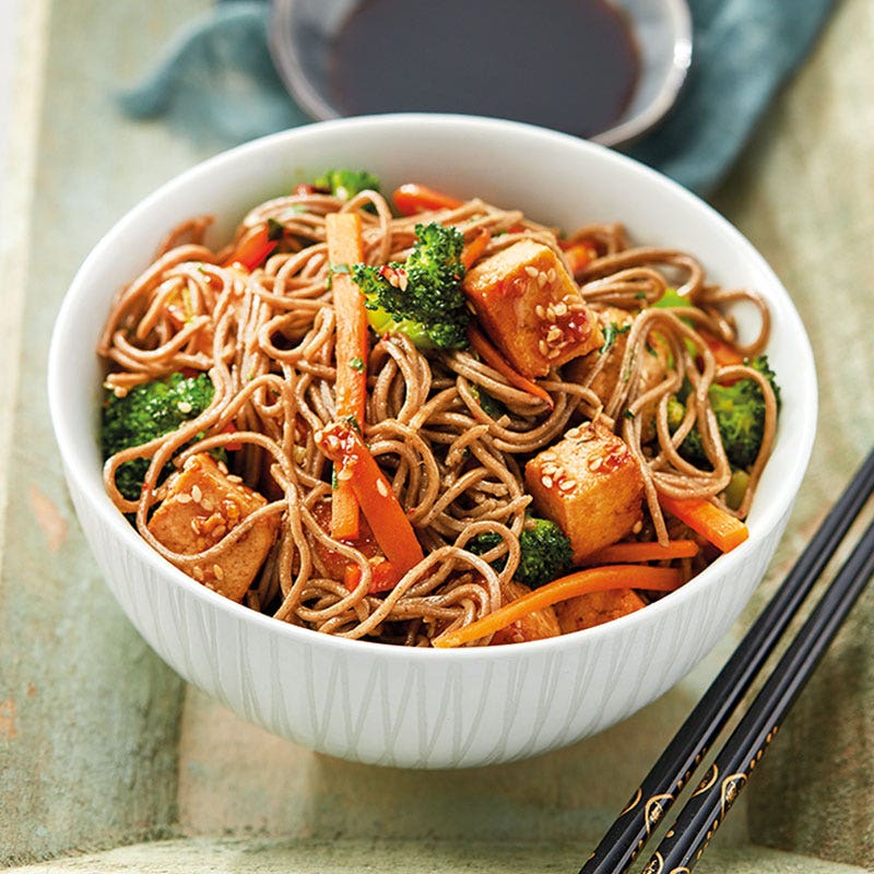 Sobanudelpfanne mit Tofu