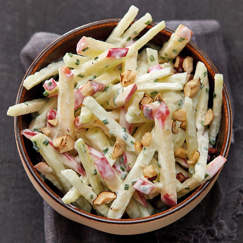 Kohlrabi-Apfel-Salat mit Joghurtdressing