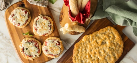 2-Ingredient Bread Three Ways - Mini Pizzas