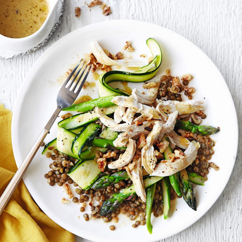 Photo of Poached chicken with Puy lentils, courgette & asparagus by WW